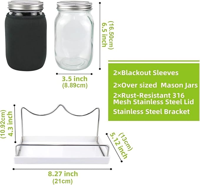 Sprouts Bean Sprouts Grow Kit Air Circulation and Drainage Multipurpose Growing Kit with 2 Bottles for Beans Alfalfa Seeds Modern Sprout