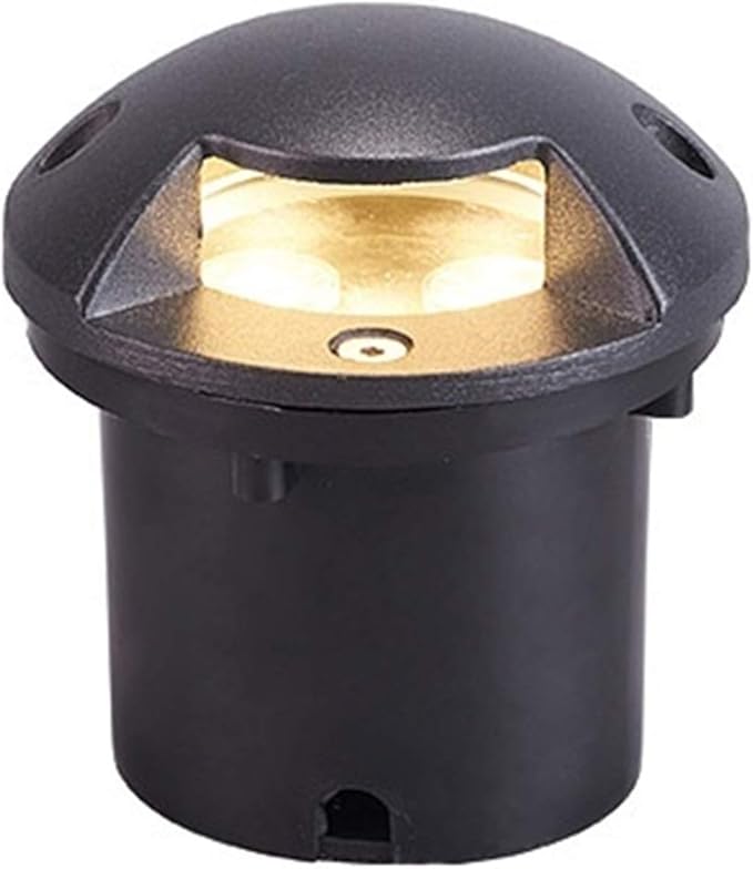 Round Landscape Lighting LED Underground Light Aluminum Driveway Lights Low Voltage 12V-24V IP65 Waterproof Ground Spotlight for Driveway Deck Step Garden Outdoor Lighting