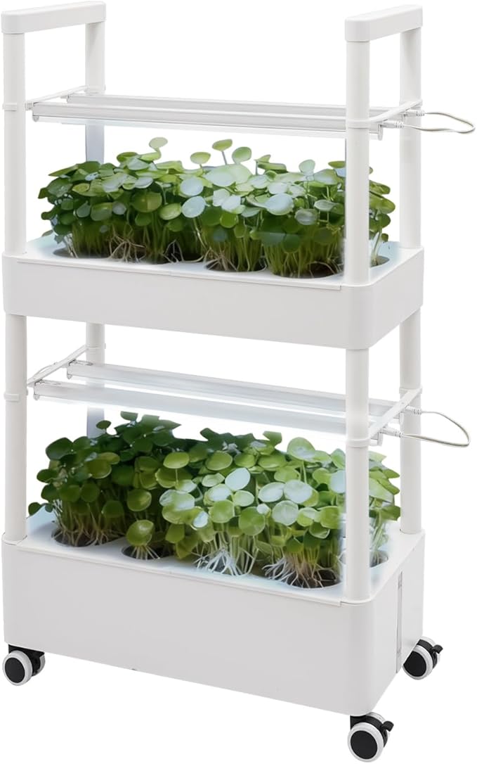 Gdrasuya10 Hydroponics Growing System Kit 28 Pods 2 Tier Vertical Herb Garden with LED Grow Light 20L Hydroponic Gardening Systems for Indoor &amp Outdoor Herb Vegetable Fruit Growing