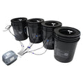 Hydroponics Grow System 4Pcs 5-Gallon Hydroponic Bucket Kit with Water Pump Deep Water Recirculating Culture Drip Irrigation System for Vegetables (4 Bucket + Drip Kit)