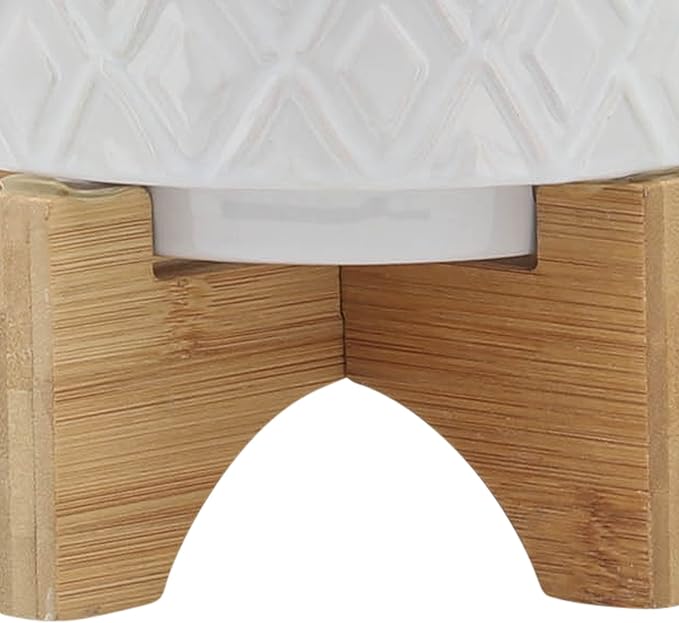Generic 5 Diamond Planter W Stand White