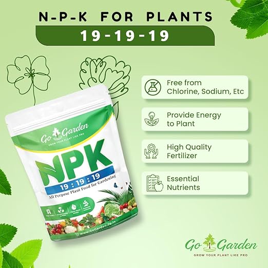 Go Garden NPK 19-19-19 Fertilizer – 400g Water-Soluble All-Purpose Plant Food | Balanced Nitrogen Phosphorus Potassium for Flowers Fruits Vegetables &amp Indoor Plants | Fast Growth &amp Bloom Boo