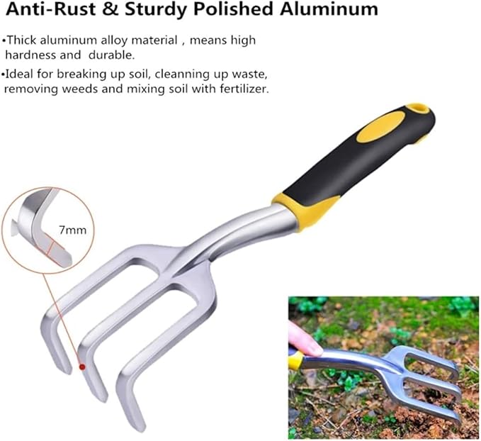 Garden Tools Trowel Set Garden Tool Set -3 Piece Aluminum Gardening Hand Tools Hand Shovel - Tilling Hand Rake for Gardens