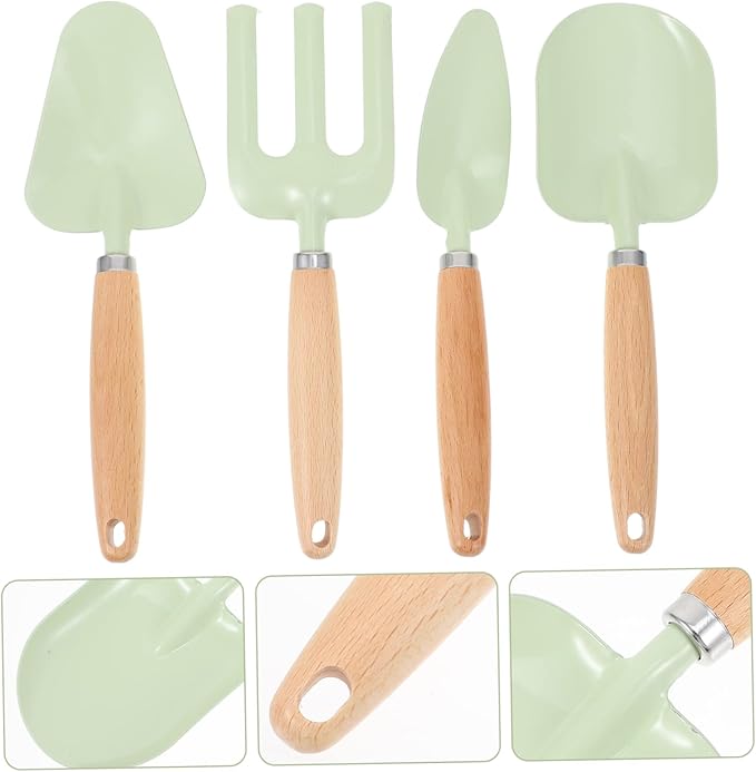 Children Gardening Tools Set for Boys and Girls Outdoor Planting Shovels and Hand Rake Wooden Handles Fun Gardening Toys for Toddlers for Backyard and Garden Activities