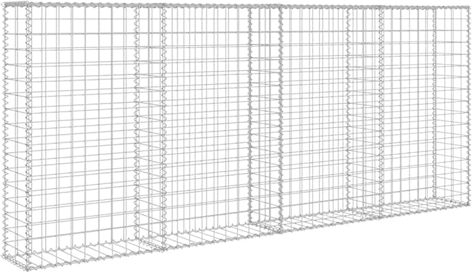 Gabion Basket Galvanized Steel Fence Raised Garden Bed Planter 78.7x7.87x33.5 Inches for Patio Yard and Commercial Landscape Design