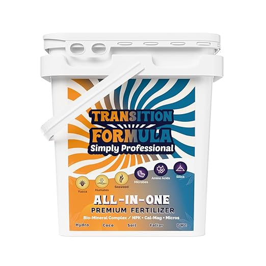 Transition Formula – Premium Fertilizer for Pre-Flower Growth – Organic Mineral Hybrid with Seaweed Yucca &amp Amino Acids – Water-Soluble Plant Food – Made in USA - 5 LB Pail