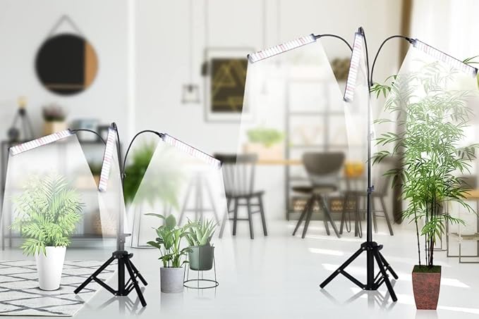 Grow Light with Stand150W 252 LEDs 6000K Full Spectrum White Floor Lamp UV Plant Lights for Indoor Plants5 Dimmable Levels &amp Auto On/Off Timer 4 8 12 Hrs