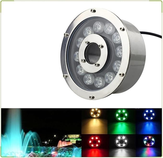 Underground Lights LED - 12/24V Underwater Landscape Spotlight Center Hole IP68 Underwater Pond Spotlight Suitable for Garden Fountain Pool and Other Multi-scRed 6w(AC24V)