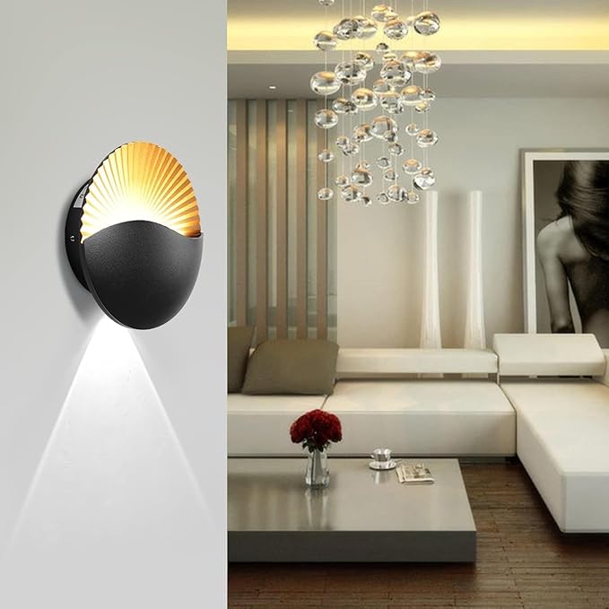 Creative LED Wall Sconce Lights Up Down Aluminium Waterproof IP65 LampIndoor Outdoor for Bedroom Living Room Bathroom Porch Hallway Stairs(White-Warm2PCS-7W(85-265V))