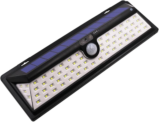 Solar Lights Spotlight 66 LEDs Solar Powered Night Light with Motion Sensor Detector Wireless Security Waterproof Wall Lights for Garage Patio Garden Driveway Backyard Path Pack of 1