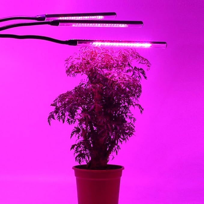 Hyuduo 30W Full Spectrum LED Plant Grow Light 3 Head Flexible Gooseneck with for Indoor Plants Vegetables Flowers Tent Greenhouses