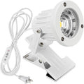 White Metal Clip Mount Full Spectrum Warm Light Spot Lamp with 5.9 Feet Plug in Timer Switch Cord for Indoor Plants Simple Style Adjustable Angle