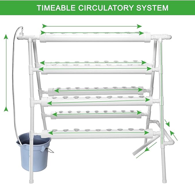 Hydroponic Planting Kit Hydroponic Soilless Plant Cultivation System Vegetable Planting Kit 72 Site 8 Pipe NFT PVC Hydroponic Pipe Balcony Garden Planting Kit