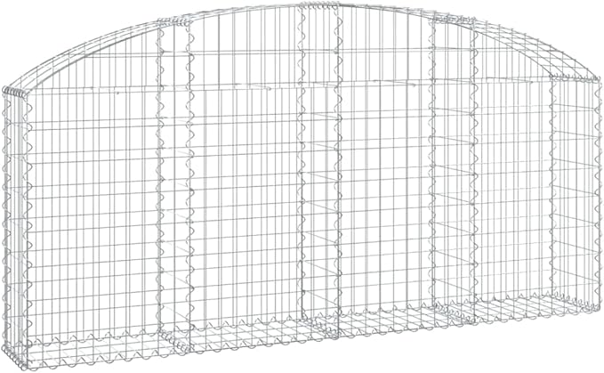 Gabion Basket Silver Galvanized Iron 78.7x11.8x31.5/39.4 inch Durable Metal Planter for Outdoor Garden Landscape Retaining Wall