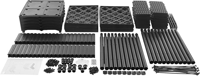 Garden Planter with Trellis Polypropylene Planter Boxes with 5 Compartments Garden Box with Privacy Screen for Outdoor Spaces Terraces Balconies-47.24 * 47.24 * 55.91in (Black)