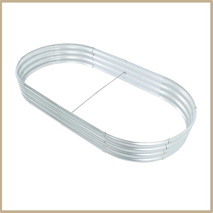 2 Pack 6x3x1Ft Outdoor Metal Raised Garden Bed Flower for Planting Vegetables Herbs Flowers Oval Floor Planting Box Garden Bed Galvanized Steel