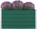 Square Galvanized Steel Raised Garden Bed Outdoor Metal Raised Garden Bed Planter Box for Gardening Vegetables 39.4x39.4x17.7 Galvanized Steel Green-112