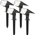 Solar Spot Lights Outdoor 4 Pack Waterproof Solar Powered Garden Lights 59 LED 4 Lighting Modes 6500K White Light 2-in-1 Auto On/Off Wall Light Outside Landscape Lighting for Yard Pathway