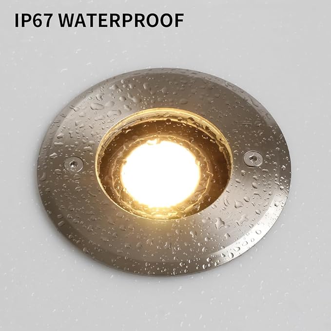 Ground LED Landscape Lights - Ground GU10 5W Garden Light - IP67 Waterproof Outdoor Underground Round Walk Over Lighting Outdoor Recessed Spot Light for Pathway Patio(Red)