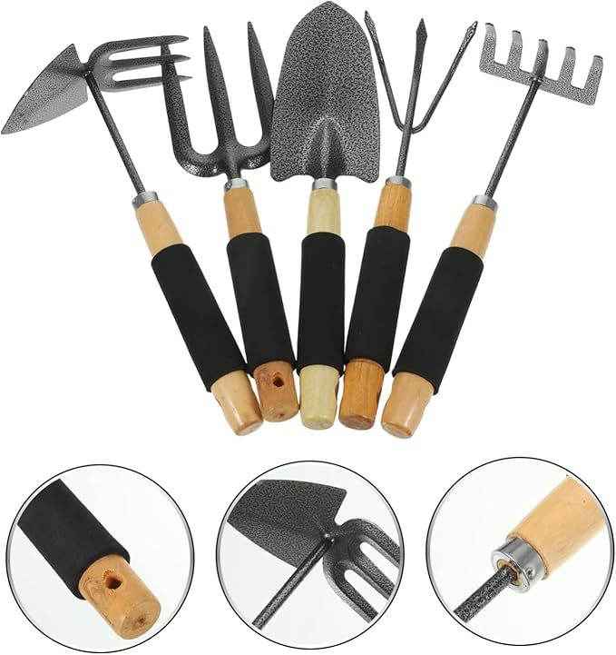 balacoo 1set Ergonomic Gardening Tool Kit Hand Shovel and Rake for Bonsai Potted Plants and Vegetables Portable Garden Tools for Easy Digging and Weeding