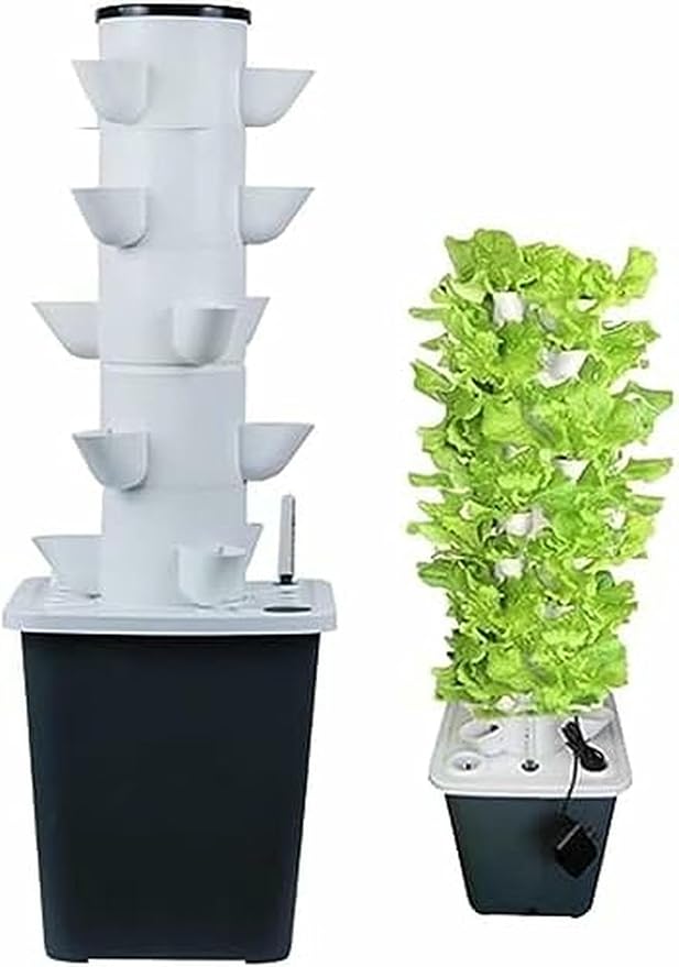 Garden Hydroponic Growing System Hydroponics Tower onics 15/20/25/30 Pods Grow Kit Aquaponics Planting System with Hydrating Pump Adapter Timer for s Fruits and