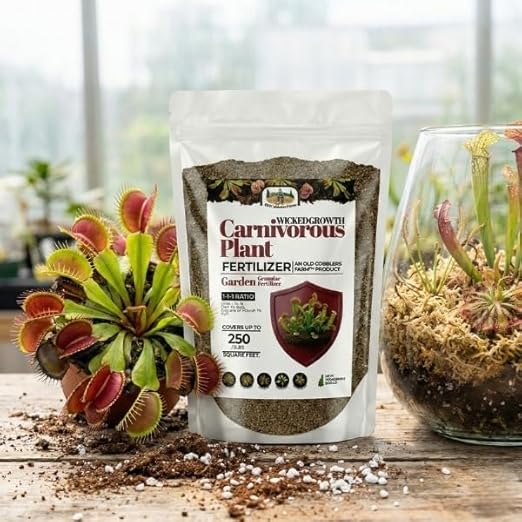Old Cobblers Farm™ Wicked Growth Carnivorous Plants Fertilizer - Tailored nutrients for Sensitive Insect-Eaters Like Flytraps and Pitcher Plants (5 lbs | 10 lbs | 15 lbs | 20 lbs) (15 lbs)