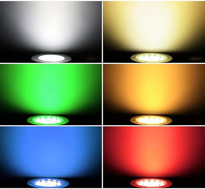 Ground LED Landscape Lights - 12/24VOutdoor Buried Lights 3W Outdoor Recessed Spot Light IP67 Water Proof utdoor Floor Lamp Round Ground Landscape Light(RGB24V)