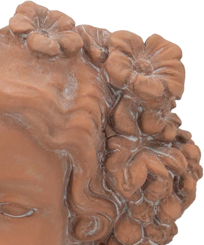 8x4x9 Visage Head Bust Planter Brown Home Wall Planter