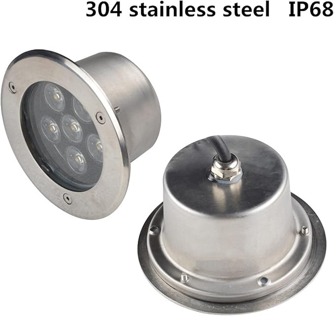 IP68 Waterproof Landscape Lighting - AC 24V Underground Light LED Round Ground Landscape Light Outdoor Buried Lights Outdoor Recessed Spot Light Beam Spotlight(Warm White Light6W)