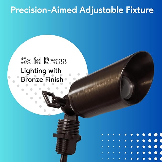 Ironsmith Lighting Products Adjustable Spot Light with Bronze Finish Lighting Fixture Solid Brass Construction Bi-Pin G4 Socket Spike Mount and LED Included