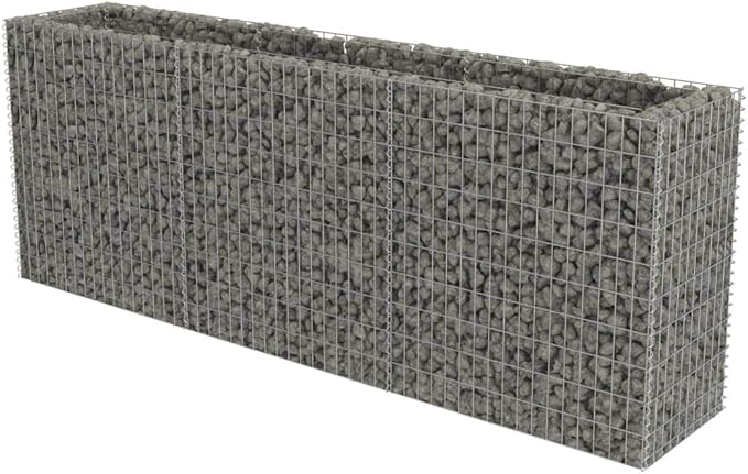 Outdoor Garden Gabion Basket Planter Raised Vegetable BedSteel Garden Decoration Raised Bed Galvanised Steel 106.3x19.7x39.4