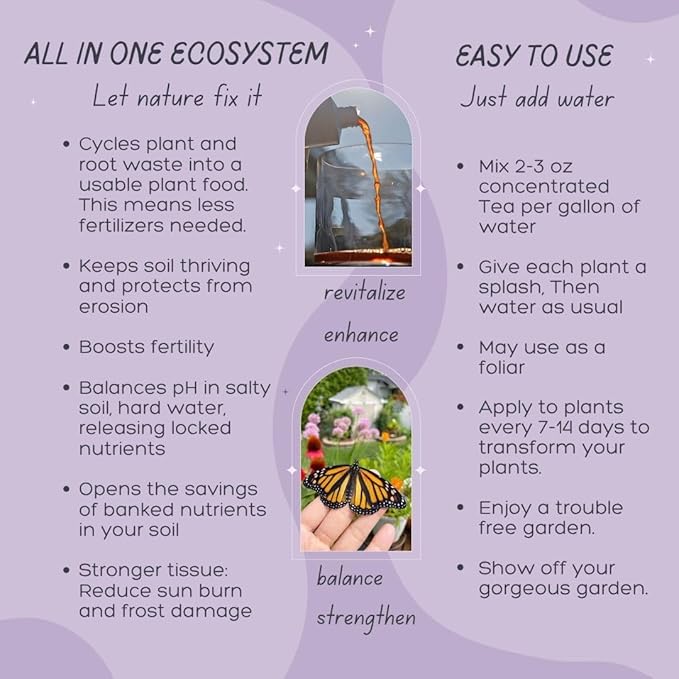 VermisTerra Earthworm Casting Tea - Organic Worm Tea with Kelp - Gallon - Soil Protector and Conditioner Concentrate - Living Enzymes Nourish Plants - All Crops: Vegetables Flowers Fruit and Trees