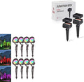 LEONLITE 10W RGB Low Voltage Landscape Lights Bundle 10-Way Junction Hub 8 Pack 12V LED Landscape Spotlights &amp 2 Pack Fit 9-21 Gauge Wire Landscape Wire Connectors