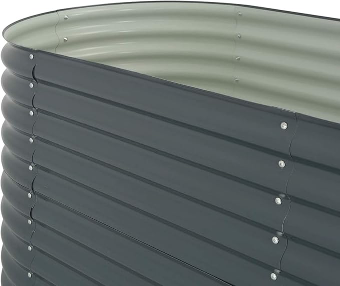 Garden Raised Bed Planter Raised Beds Raised Planter Box Planters for Outdoor Plants Garden Beds 126x31.5x31.9 Galvanized Steel Gray