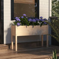 Growing Wooden Raised Planter Box with Legs Raised Garden Bed Wood Planter Box Stand for Backyard Patio Balcony Natural 43.3x12.2x27.6 Solid Wood Pine