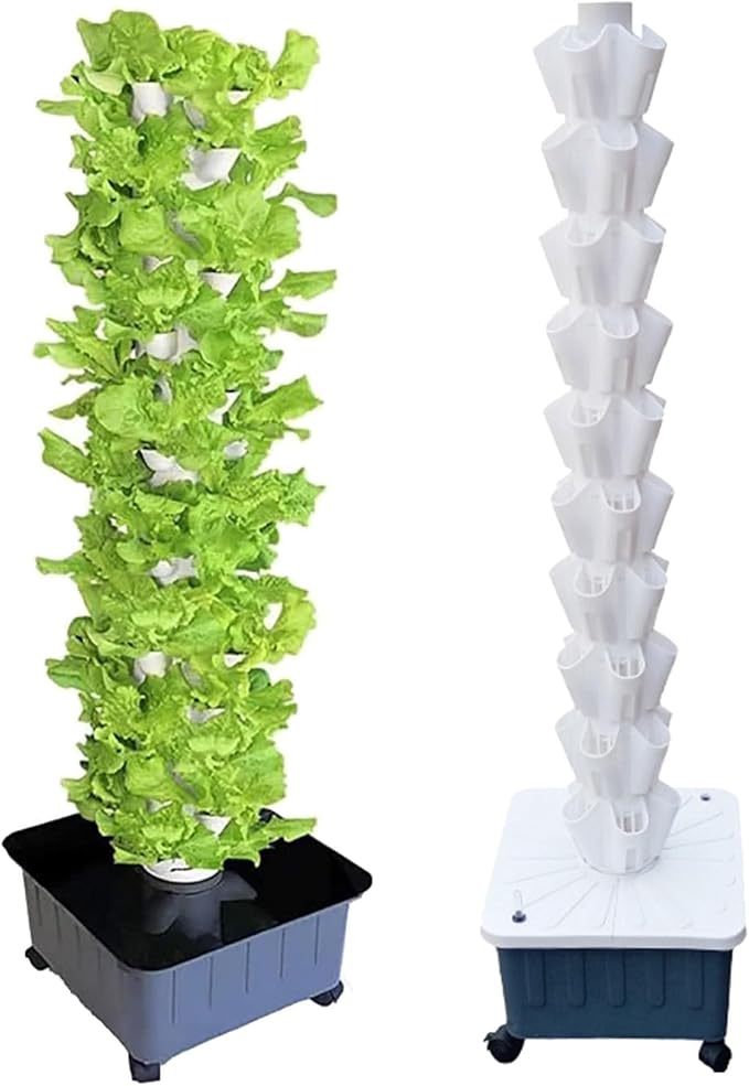 40/50/60 hole aquaponics growing systemHydroponics Tower SetAutomated Aeroponic TowerSoilless Cultivation Growing SystemIndoor Smart GardenWhite-8floors