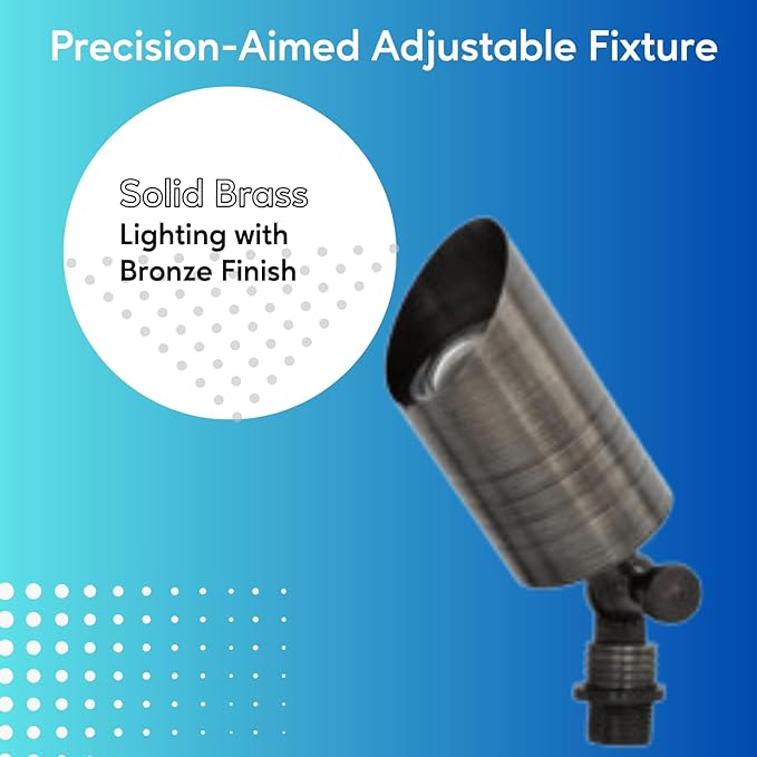 Ironsmith Lighting Products Adjustable Spot Light Bronze Finish Lighting Fixture Solid Brass Construction MR16 Bi-Pin G4 Socket Spike Mount 5W LED Bulb and Weatherproof connectors Included