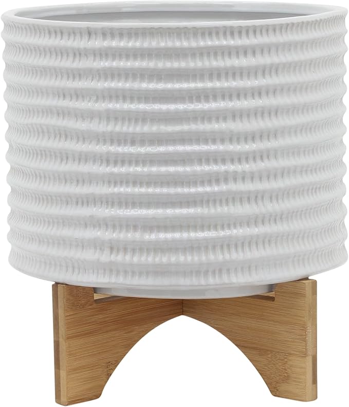 Generic 10 Textured Planter W Stand White