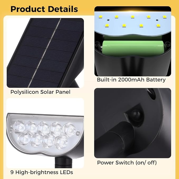 Outdoor In-Ground Landscape Light with 4 Pcs Solar Garden Spotlight Waterproof Patio Light Remote Control Color-Changing Spotlight Auto Illuminating Led Light for Yards Parks Lawns