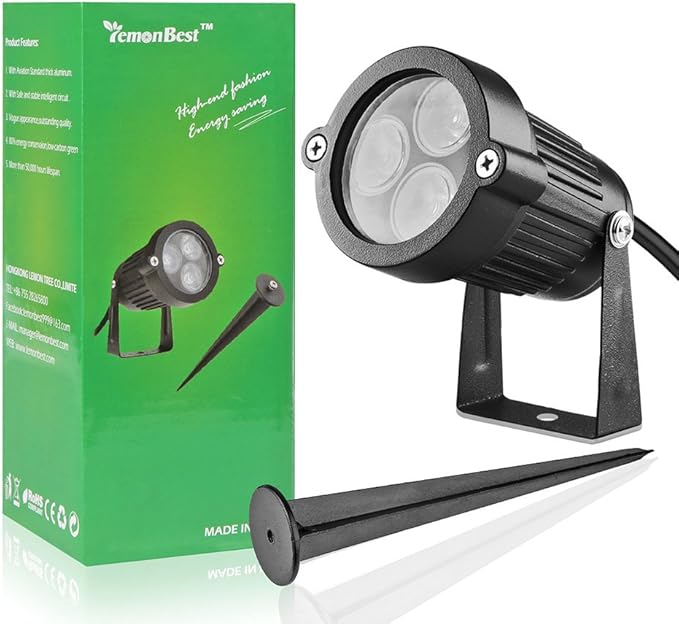 Lemonbest 2pcs LED Landscape Garden Wall Yard Path Pond Flood Spot Light Outdoor IP65 Decorative Lamp Cool White 12V