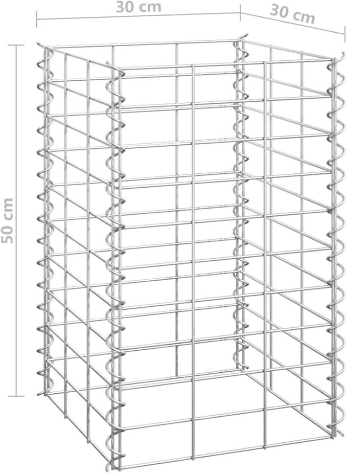 YAFF Gabion Raised Beds 4 pcs 11.8x11.8x19.7/39.4/59.1/78.7 Iron (41.14lbs)