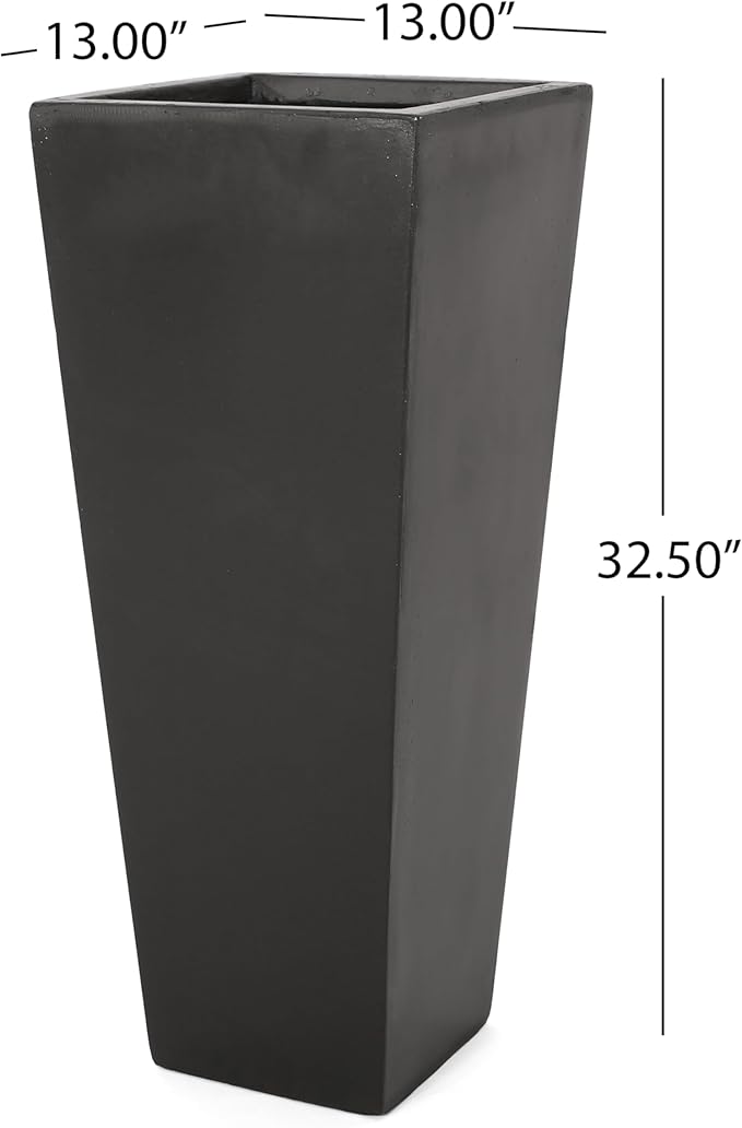 13 x 32.5 Outdoor Stone Planter Black