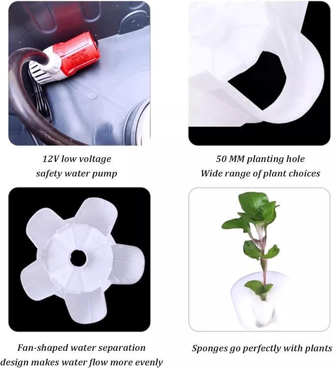 Hydroponics Growing SystemIndoor herb Gardenhydroponic Growing Kits &amp SystemsVegetables hydroponic Grow kitwith Hydrating Pump Adapter Net Pots. (Size : 8th Floor)