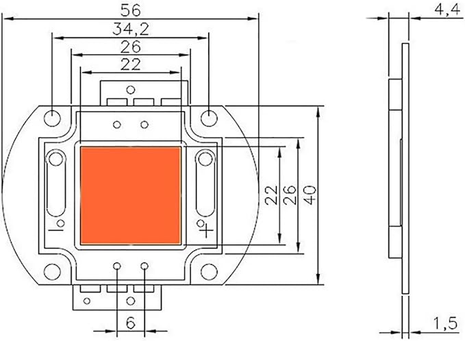 Plant Grow LED High Power LED Chip 10W=DC12-14V Full Spectrum Grow 380-840NM DC30-32V=20W 30W 50W 100W DIY Light Plant Lamp Bead(50W DC30-32V)