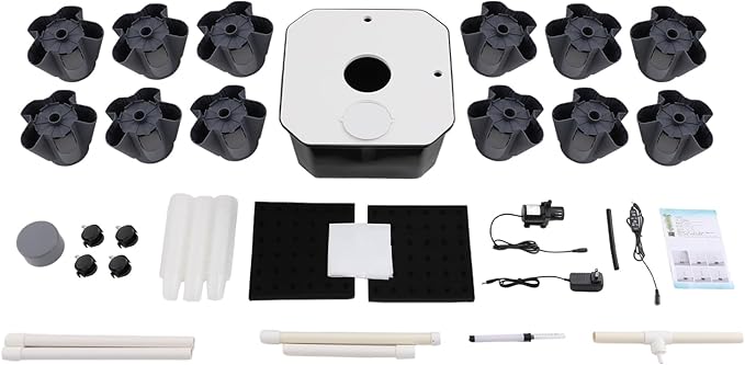 Hydroponic Growing System 60-Plant Vegetable Planter Tower with Wheels Outdoor Indoor Garden Vertical Planter Germination Kit with Water Pump &amp Intelligent Water Circulation for Gardening Lover