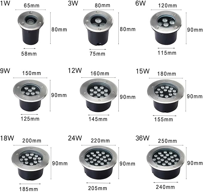 Underground Light LED - AC85-265V LED Landscape Light IP66 Waterproof Outdoor Recessed Garden Spotlights for Driveway Deck Step Garden Tree Buried Lights(Blue15W)