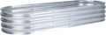 Aoodor Galvanized Raised Garden Bed Kit 6 x 2 x 1 Ft Oval Planter Boxes for Vegetables Flowers and Herbs Outdoor Use Silver