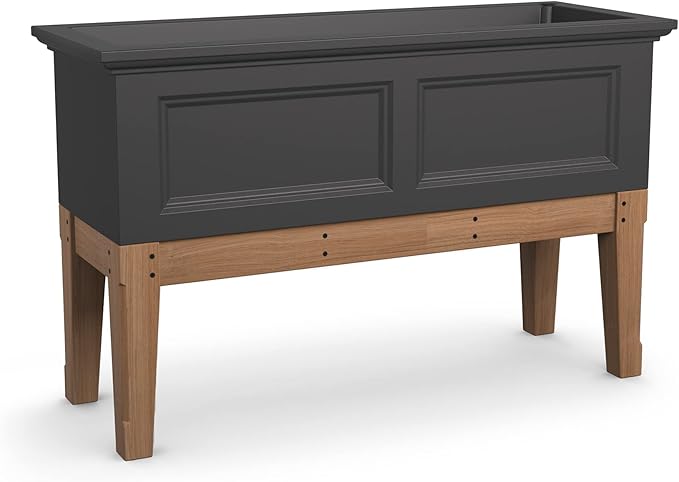 Mayne Fairfield Elevated Garden Bed - Graphite Grey - 48in L x 18in W x 14in H - with Built-in Water Reservoir (4890-GRG)