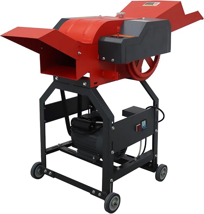 INTSUPERMAI Hay Cutter Pulverizer Grass Crusher 6-Blade Feed Crusher Grass Chaff Cutter Hay Cutter Machine Dry-Wet Straw Cutter 500-1000KG/H 220V