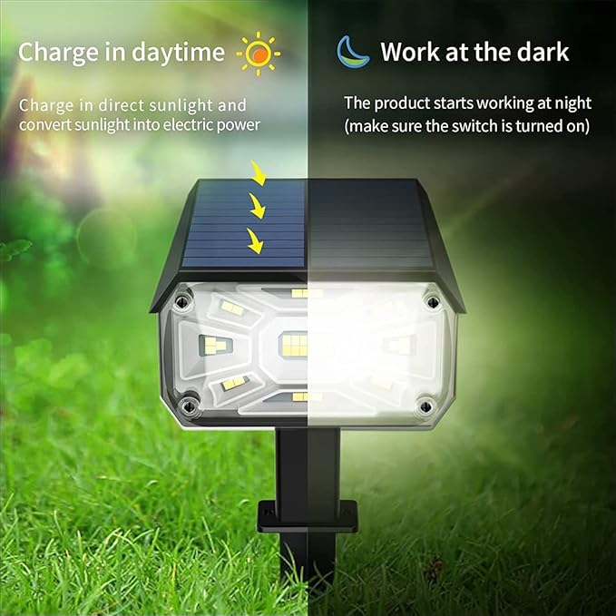Solar Spot Lights OutdoorAdjustable 2 in 1 USB &amp Solar Powered IP65 Waterproof Landscape Spotlights3 Modes Solar Outdoor Lights for Yard Garden Porch PatioWhite light2 pcs (Warm Light 4 pcs)